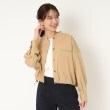 ポーシャル(poushal)の【洗える】裾変化ショートブルゾン風シャツ ピンクベージュ(053)