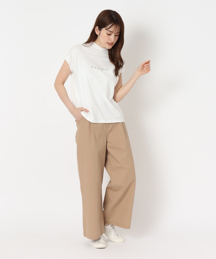 ポーシャル(poushal)の【洗える】フレンチスリーブ＆ちょびハイネックTシャツ9