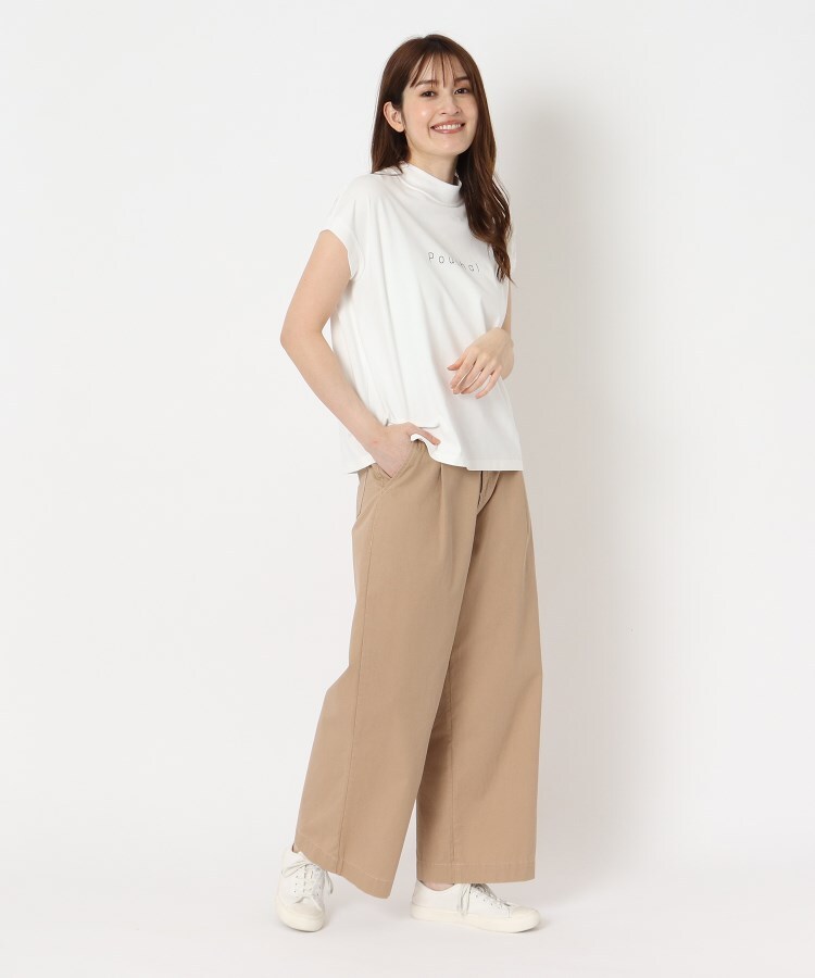 ポーシャル(poushal)の【洗える】フレンチスリーブ＆ちょびハイネックTシャツ10