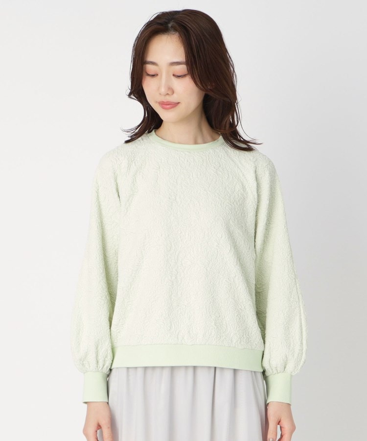 ポーシャル(poushal)の【洗える・袖コンシャス】ジャカードプルオーバー1
