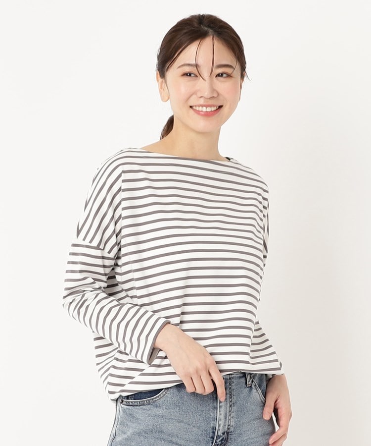 ポーシャル(poushal)の【洗える】ブラウジングシルエットプルオーバージャージ チャコールグレー(113)