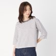 ポーシャル(poushal)の【洗える・七分袖】ショート丈ボーダープルオーバー15