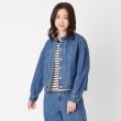 ポーシャル(poushal)の【洗える・バンドカラー】ラウンドフォルムGジャン ブルー(092)