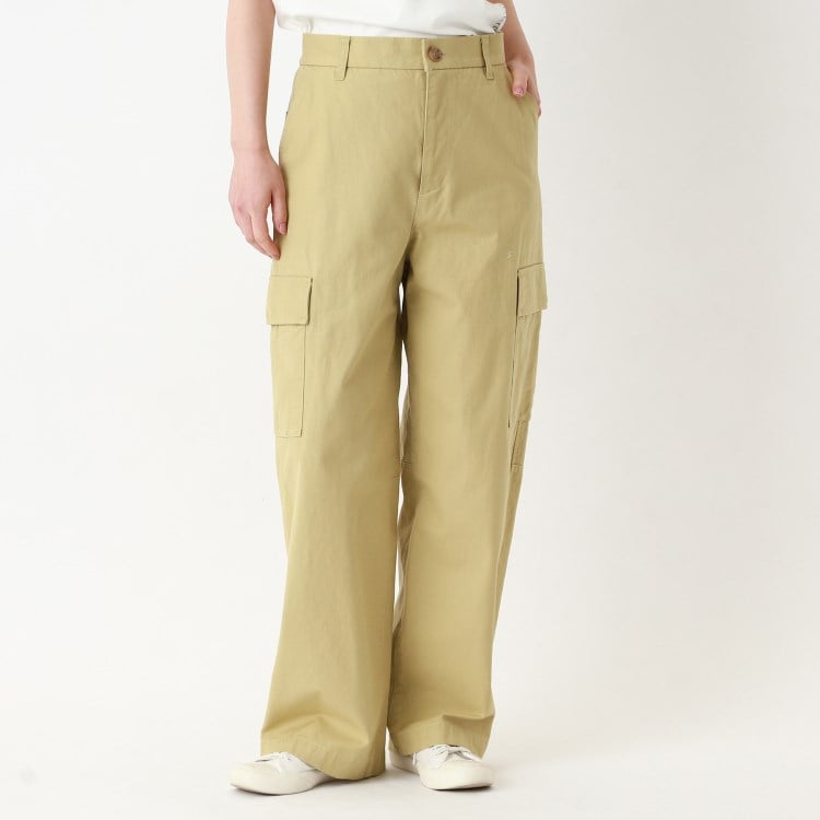ポーシャル(poushal)の【洗える・コットン】ワイドワークパンツ フルレングスパンツ