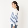 ポーシャル(poushal)の【洗える・コットン混】ボーダープルオーバーニット2
