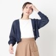 ポーシャル(poushal)の【洗える】サラリ肌触りショート丈カーディガンニット ネイビー(094)