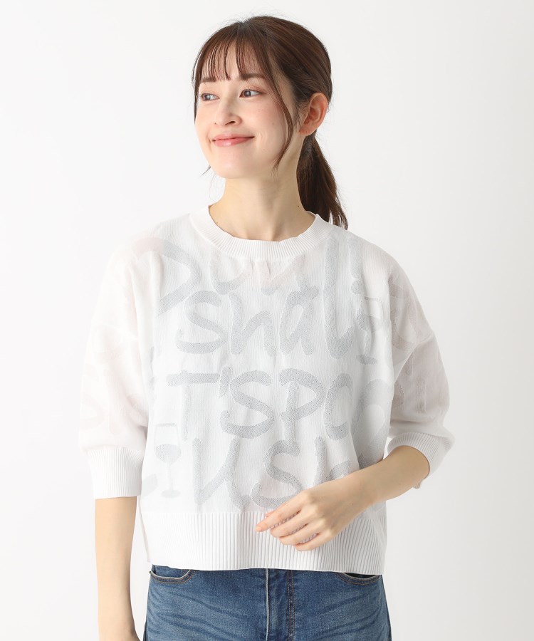 ポーシャル(poushal)の【洗える】透かしジャカードプルオーバーニット7