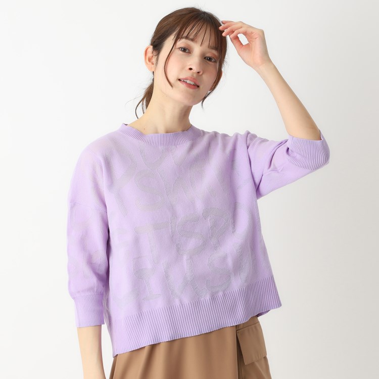ポーシャル(poushal)の【洗える】透かしジャカードプルオーバーニット ニット/セーター