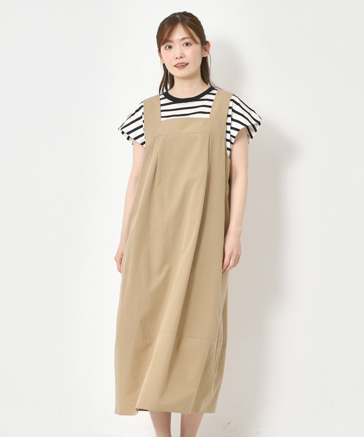 ポーシャル(poushal)の【洗える・コットン】コクーンシルエットジャンパースカート モカブラウン(042)