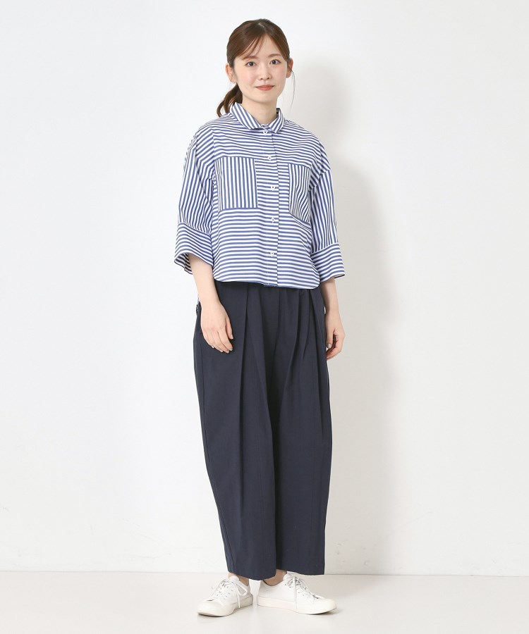 ポーシャル(poushal)の【洗える・コットン】ショート丈ブラウス16