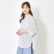 ポーシャル(poushal)の【洗える・コットン】ドット柄サイドドロスト仕様ブラウス ホワイト(102)