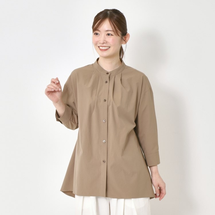 ポーシャル(poushal)の【洗える・チュニック丈】コート見え羽織りブラウス シャツ・ブラウス