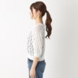 ポーシャル(poushal)の【洗える・麻タッチ】レース編み五分袖プルオーバーニット2