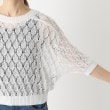 ポーシャル(poushal)の【洗える・麻タッチ】レース編み五分袖プルオーバーニット5