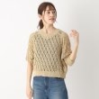 ポーシャル(poushal)の【洗える・麻タッチ】レース編み五分袖プルオーバーニット15