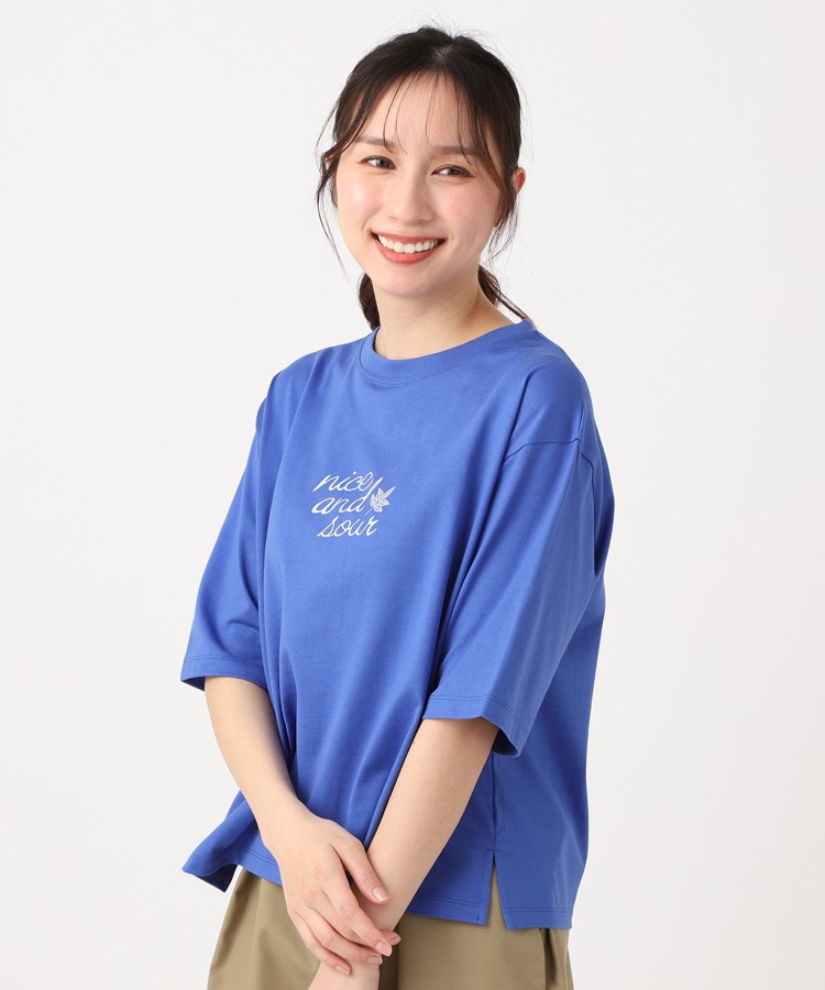 ポーシャル(poushal)の【洗える・五分袖】ロゴカラーTシャツ19