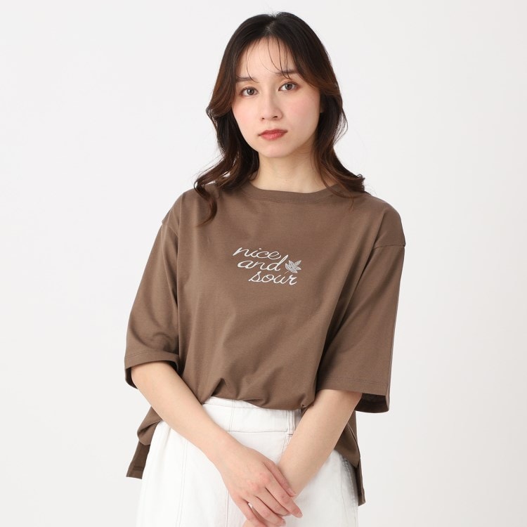 ポーシャル(poushal)の【洗える・五分袖】ロゴカラーTシャツ Ｔシャツ