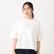ポーシャル(poushal)の【洗える・五分袖】ロゴカラーTシャツ ホワイト(002)