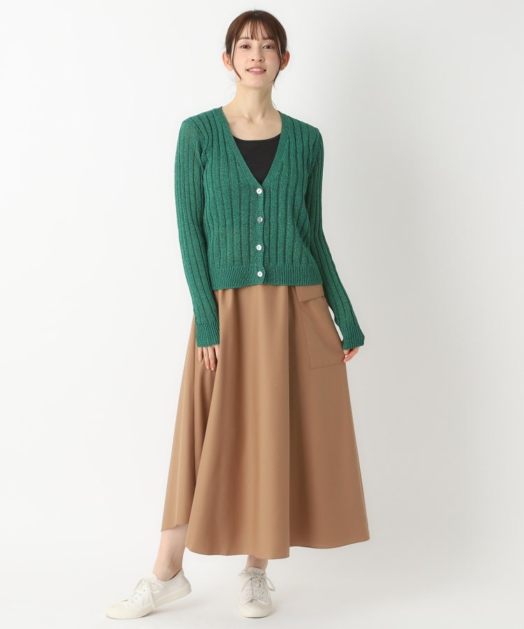 ポーシャル(poushal)の【洗える・麻タッチ】リブ編みVカーディガン17