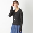 ポーシャル(poushal)の【洗える・麻タッチ】リブ編みVカーディガン12
