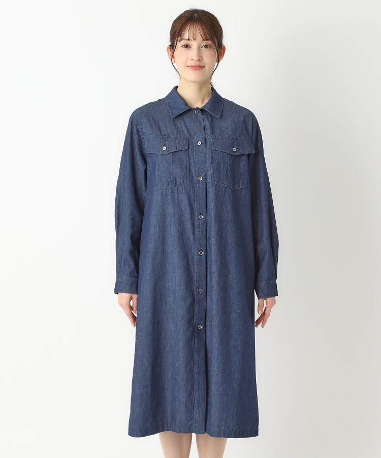 ポーシャル(poushal)の【洗える・コットンデニム】シャツワンピース1