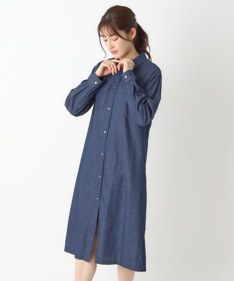 ポーシャル(poushal)の【洗える・コットンデニム】シャツワンピース14