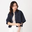 ポーシャル(poushal)の【洗える・SET－UP可能】ショート丈シャツ ネイビー(094)