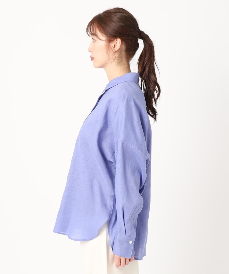 ポーシャル(poushal)の【洗える・カシュクール】リネン混2WAYビッグシャツ2