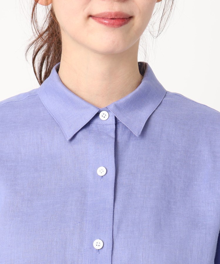 ポーシャル(poushal)の【洗える・カシュクール】リネン混2WAYビッグシャツ4