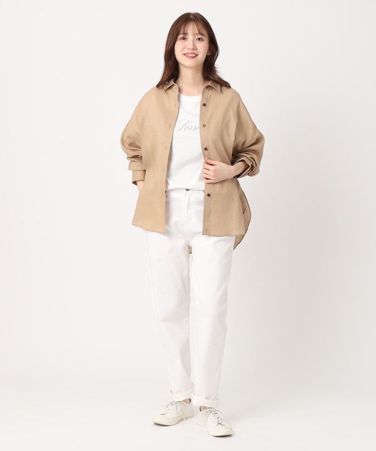 ポーシャル(poushal)の【洗える・カシュクール】リネン混2WAYビッグシャツ20