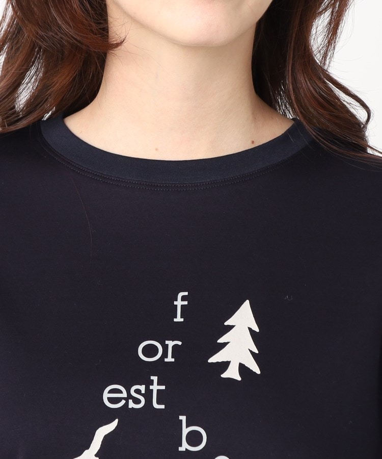 ポーシャル(poushal)の【洗える・コットン】五分袖ロゴTシャツ4