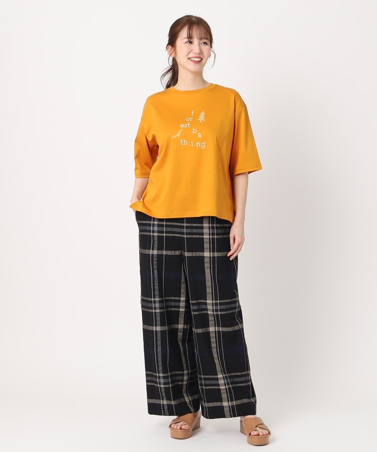 ポーシャル(poushal)の【洗える・コットン】五分袖ロゴTシャツ13