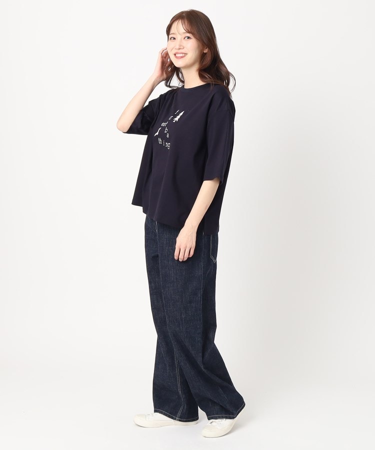 ポーシャル(poushal)の【洗える・コットン】五分袖ロゴTシャツ21