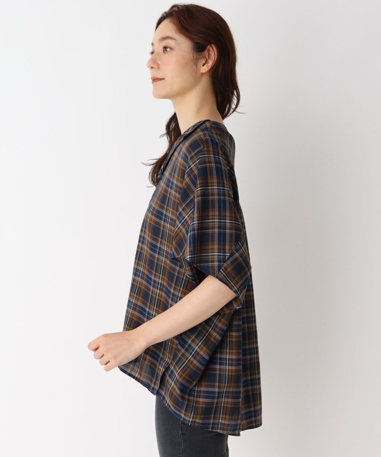 コルディア(CORDIER)の◆イカ衿フロントタックデザインチェックシャツ2