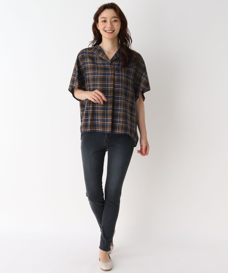 コルディア(CORDIER)の◆イカ衿フロントタックデザインチェックシャツ12