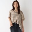 コルディア(CORDIER)の◆イカ衿フロントタックデザインチェックシャツ ナチュラル(250)