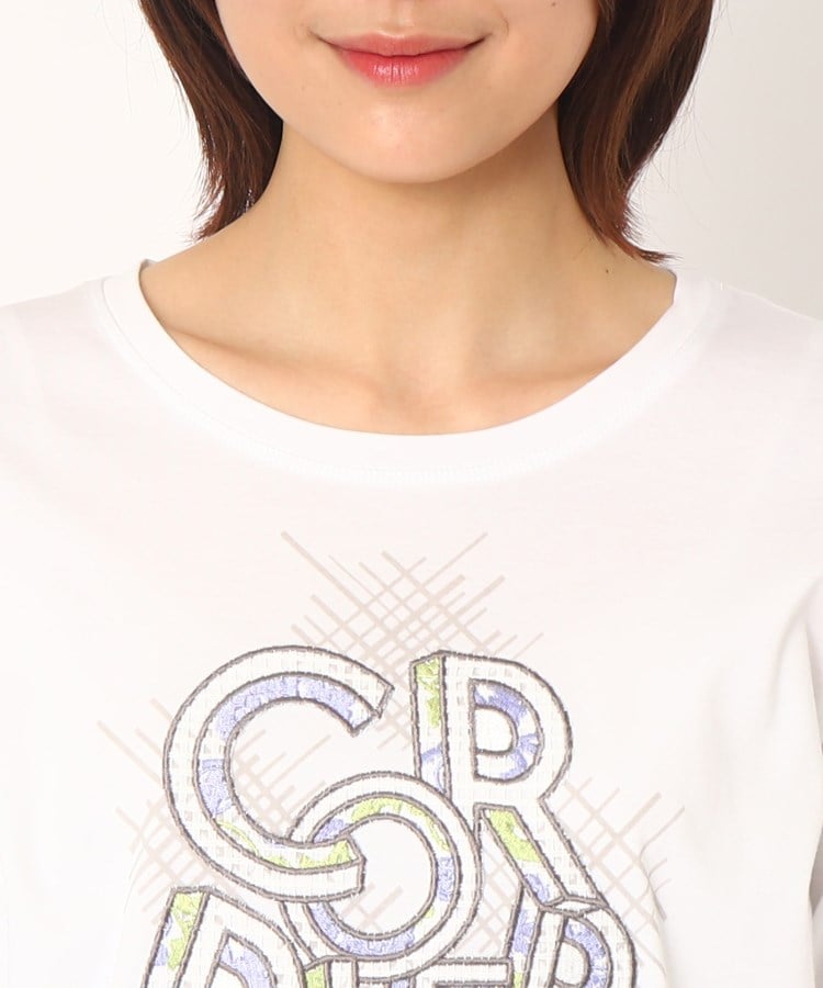 コルディア(CORDIER)のパッチワーク刺繍ロゴTシャツ4