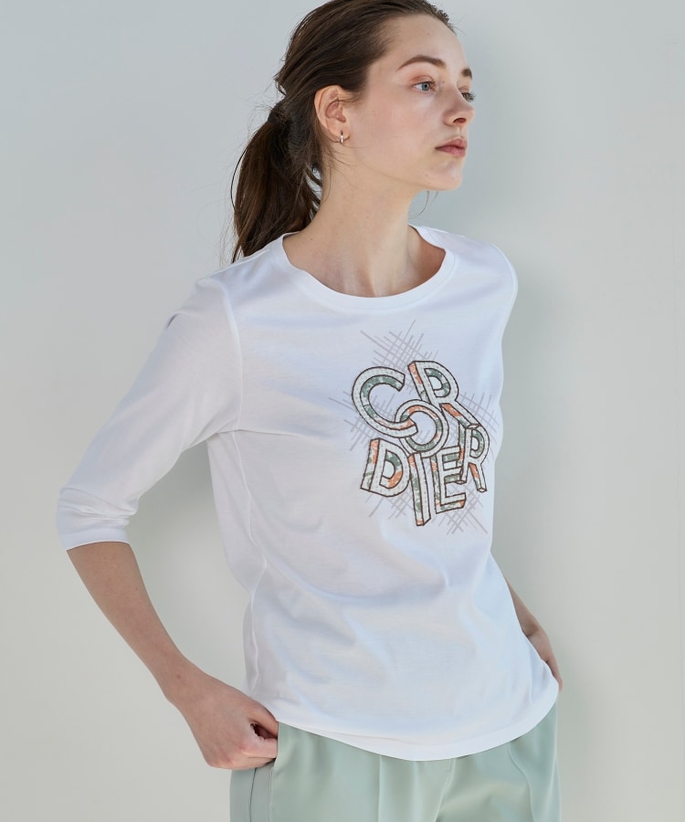 コルディア(CORDIER)のパッチワーク刺繍ロゴTシャツ23