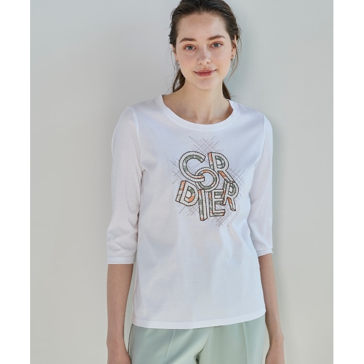 コルディア(CORDIER)のパッチワーク刺繍ロゴTシャツ カットソー