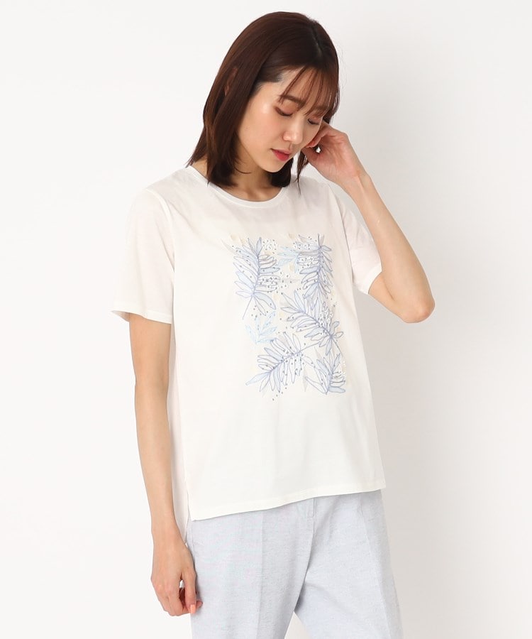 コルディア(CORDIER)の刺繍リーフデザインTシャツ8