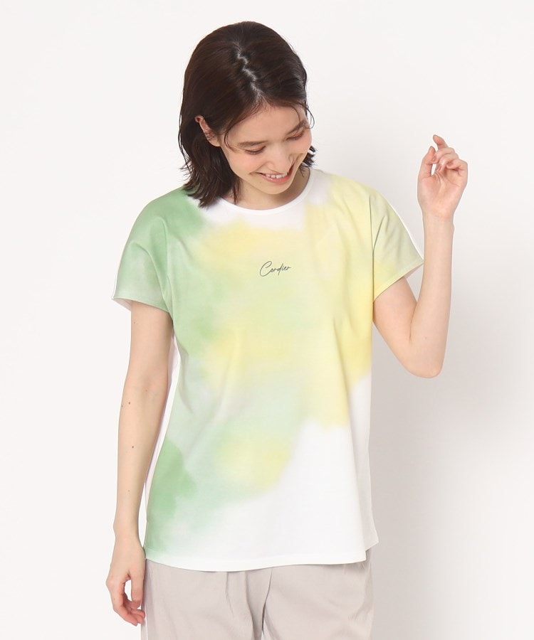 コルディア(CORDIER)のタイダイ風デザインTシャツ ダークグリーン(123)