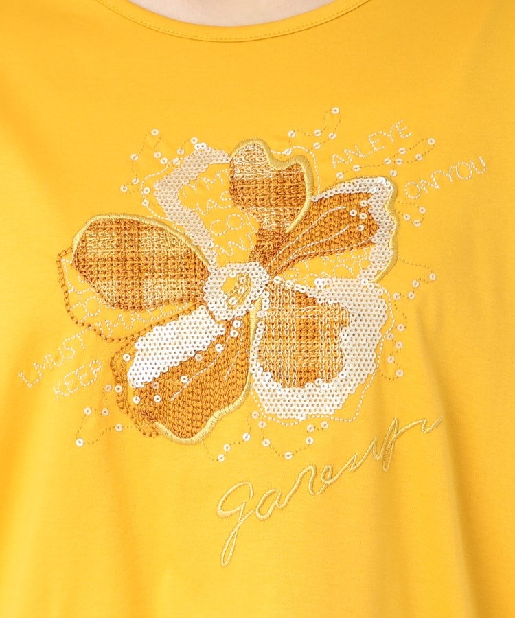 コルディア(CORDIER)のフラワーモチーフ スパンコール＆刺繍Tシャツ11
