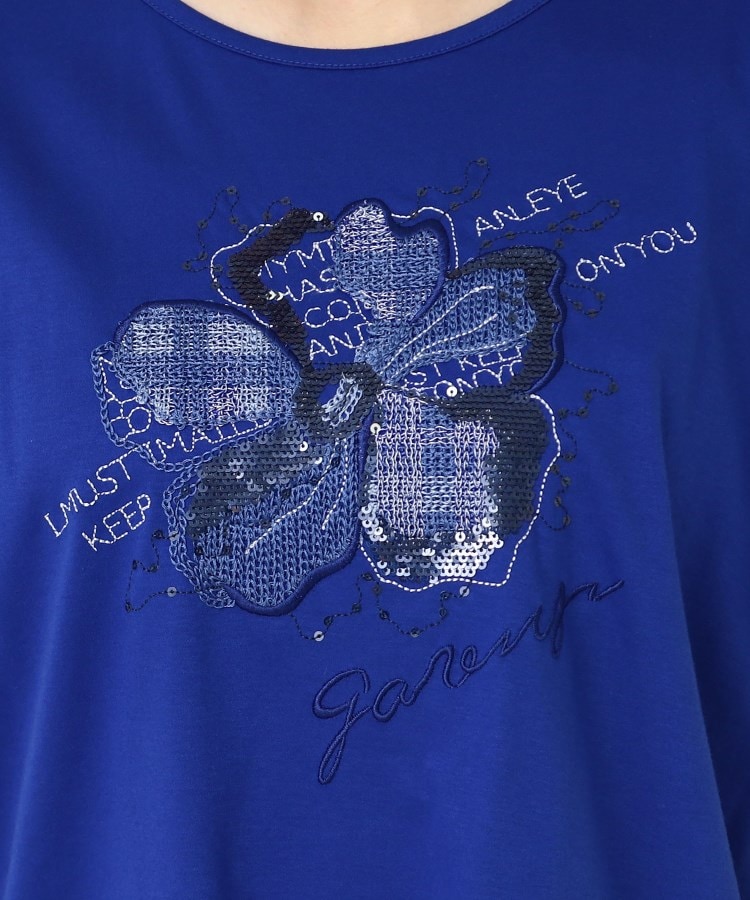 コルディア(CORDIER)のフラワーモチーフ スパンコール＆刺繍Tシャツ19