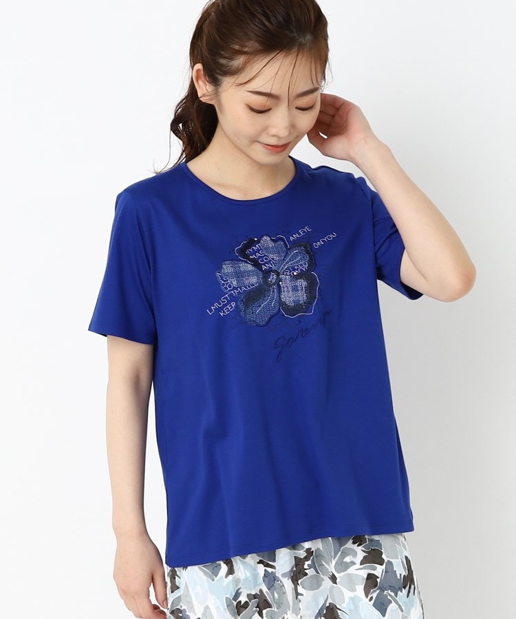 コルディア(CORDIER)のフラワーモチーフ スパンコール＆刺繍Tシャツ20