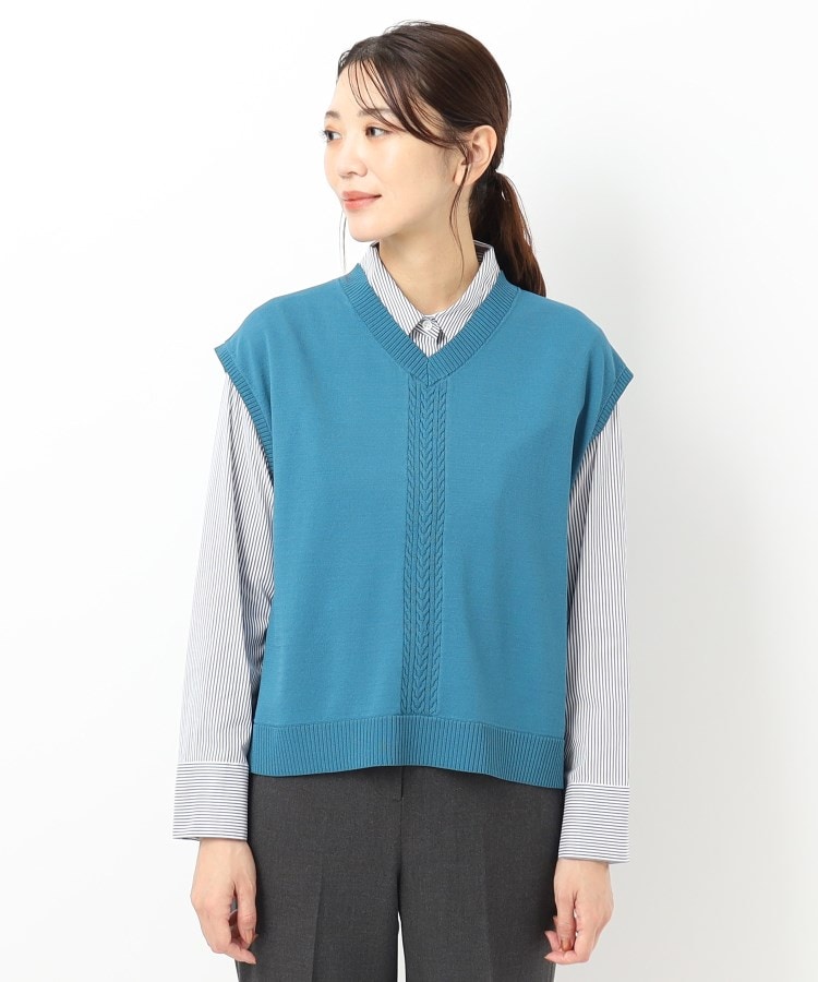コルディア(CORDIER)のエクラストレッチ Vネックニットベスト1