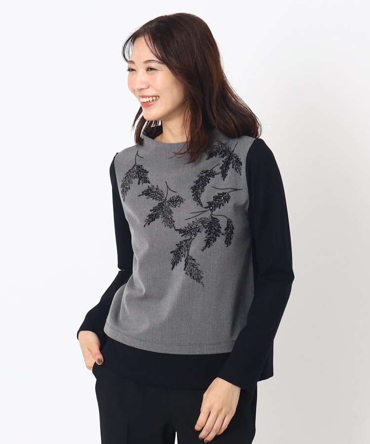 コルディア(CORDIER)の【セットアップ/M～4Lサイズ】イリスツイード 刺繍プルオーバー7