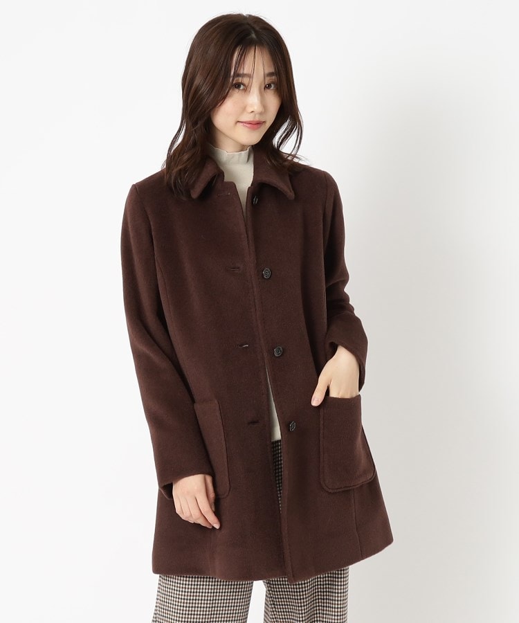 激安正規 【M~4Lサイズ】アルパカ混ステンカラーウールコート ジャケット・アウター