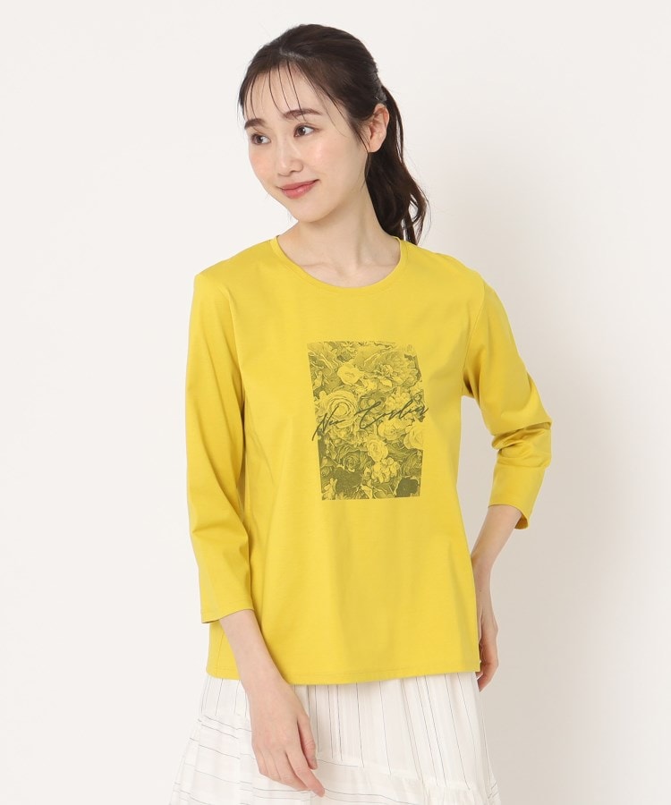 コルディア(CORDIER)のモノクロフォトプリントTシャツ イエロー(032)