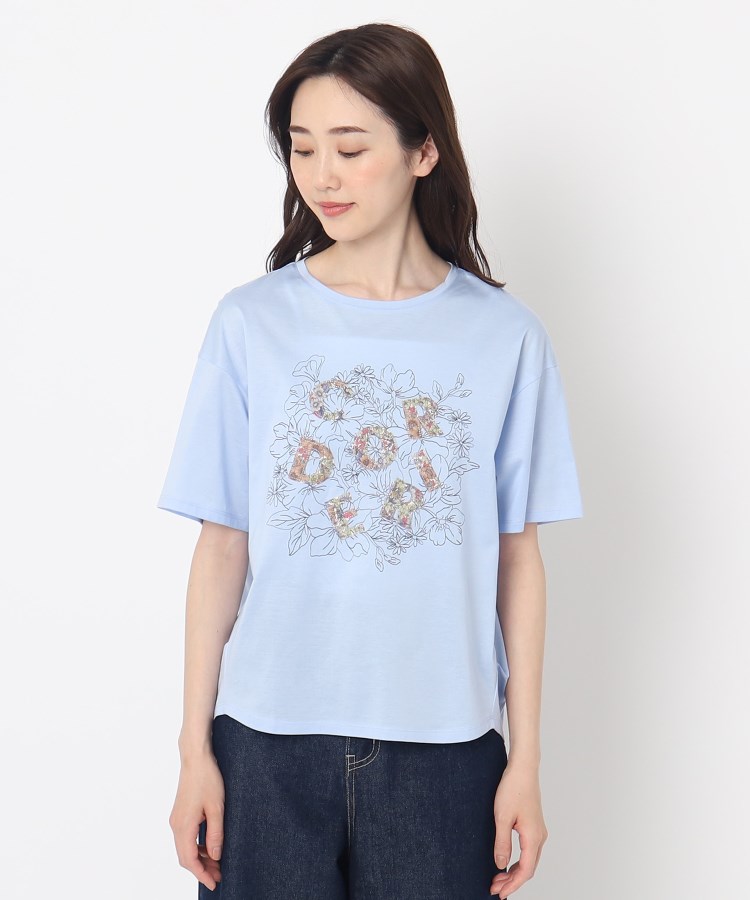 コルディア(CORDIER)の花柄プリントロゴTシャツ1