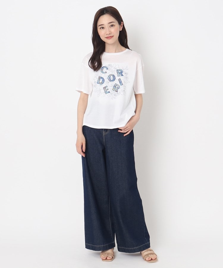 花柄プリントロゴTシャツ(Tシャツ) | CORDIER(コルディア 花柄プリントロゴTシャツ(Tシャツ) | CORDIER(コルディア
